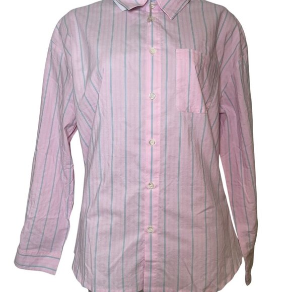 APC Pink Striped Cotton Boyfriend Shirt L US 40 EU NWT $225 - Picture 4 of 6